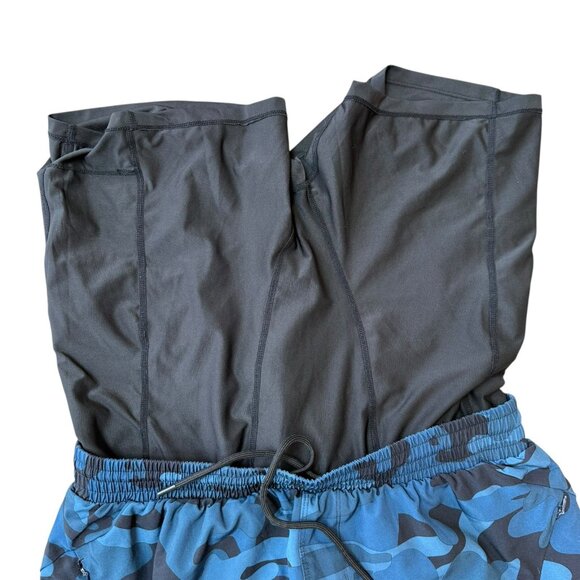 Zyia Athletic Shorts Mens Medium Active Blue Camo Lined Gym Training Stretch - Picture 3 of 10